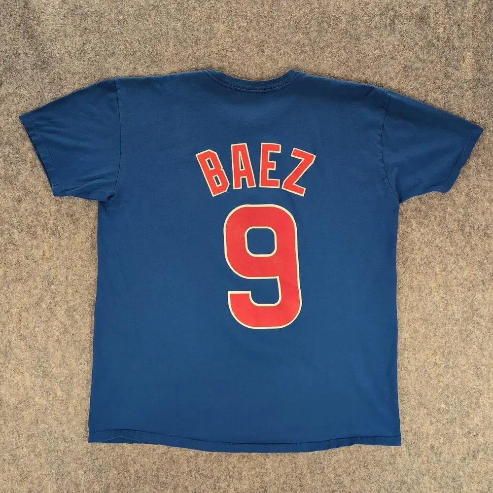 Chicago Cubs Shirt Mens XL Blue MLB Baseball Alstyle Javier Baez 9 Graphic Tee